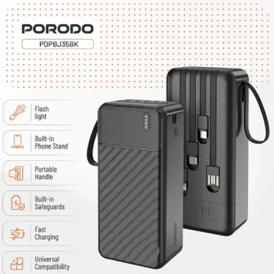پاوربانک 10000 پیانو پرودو Porodo Piano Power Bank PDPBJ33BK