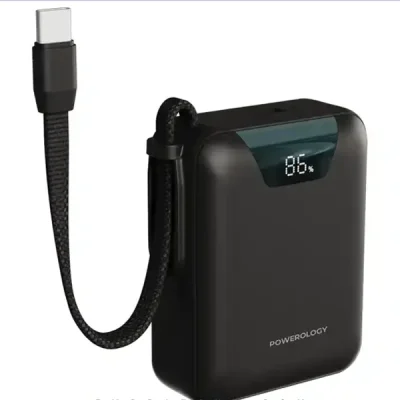 پاوربانک 20000 با کابل تایپ سی پاورولوژی Powerology York Power Bank PPBM102BK