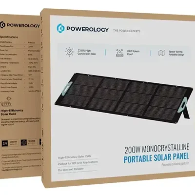 پنل خورشیدی 200 وات پاورولوژی Powerology 200W Monocrystalline Portable Solar Panel PSM022BK 4