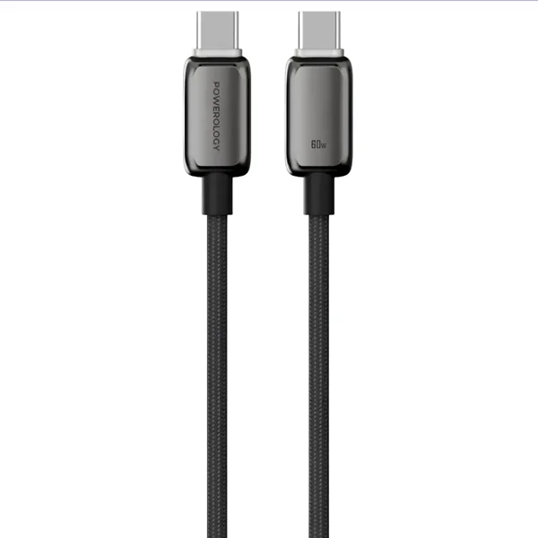 کابل شارژ 60W دوسر تایپ سی پاورولوژی Powerology USB-C To USB-C Charging Cable PWDC60D