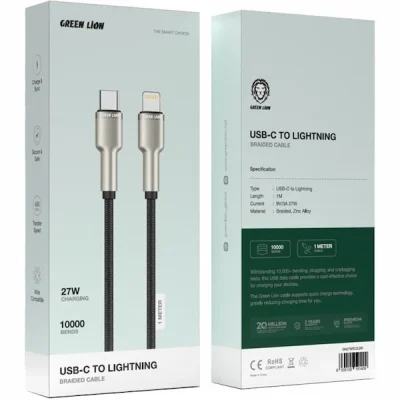 کابل تبدیل USB-C به لایتنینگ گرین لاین GN27BRC2LBK 2