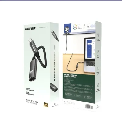 کابل تبدیل USB-C به HDMI گرین لاین GN4KCTHDMIBK 2