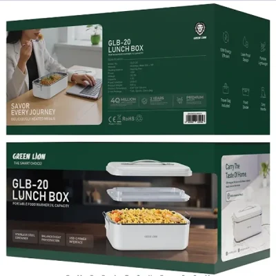 ظرف غذای گرم کن دار گرین لاین GNGB20LBXWH 2