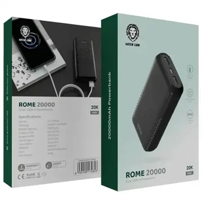 پاور بانک 20000 گرین لاین GNROME20KPBBK 2