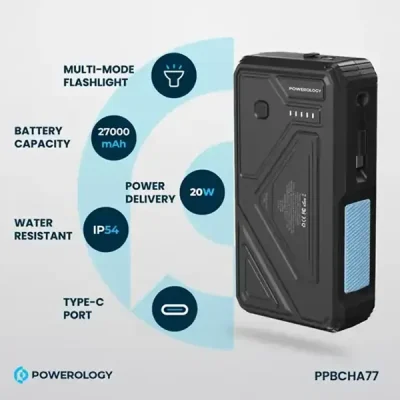 پاوربانک خورشیدی 27000 با کابل متصل پاورولوژی  PPBCHA77 6