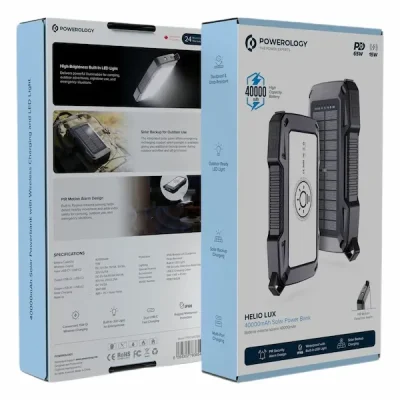 پاوربانک خورشیدی 40000 پاورولوژی PPBCHA926BK 4